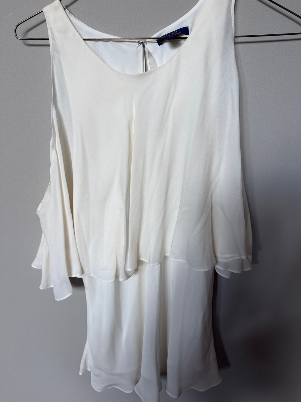 Polo Ralph Lauren cream Layered Sleeveless Chiffon Top